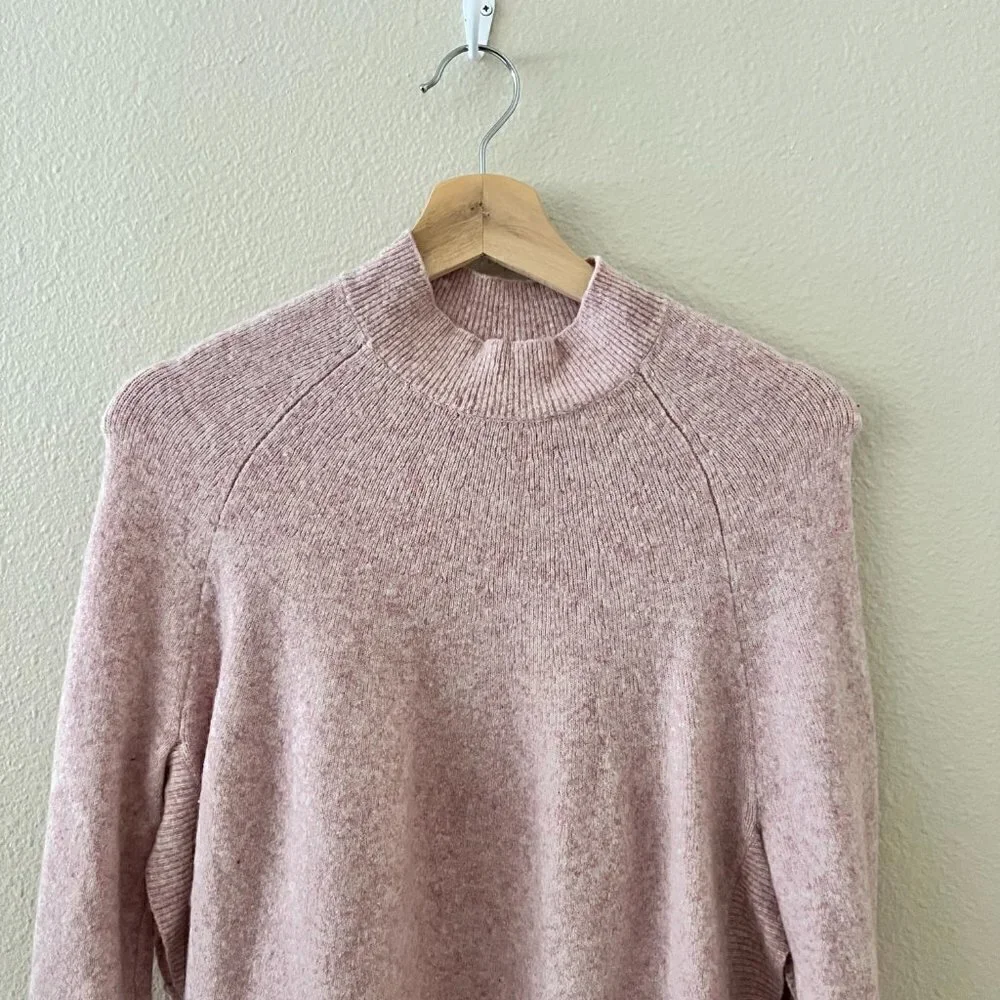 COS Light Pink Mock Neck Open Side Sweater XS​​​​​​​​​​​​​​​​​
